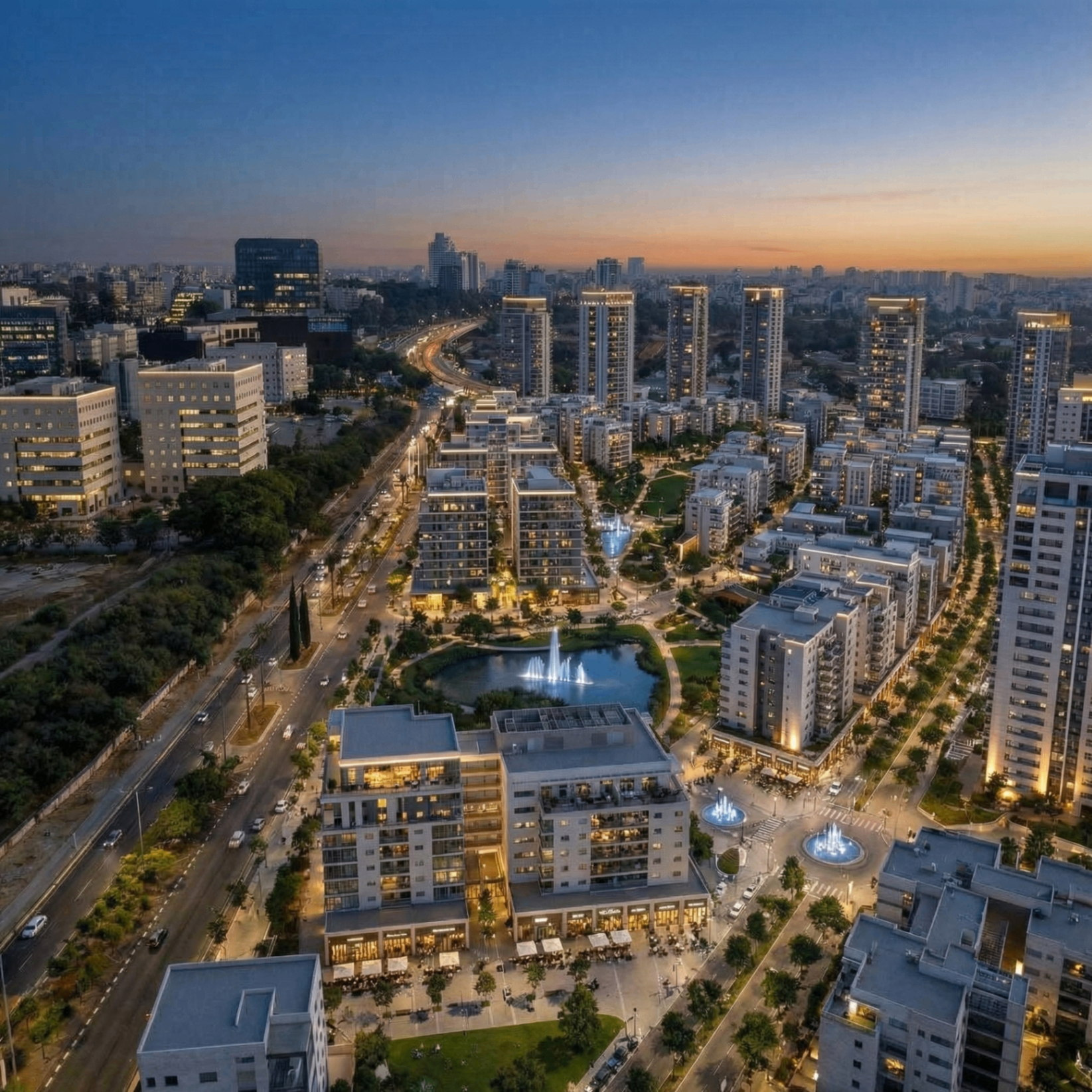 המתחם בלילה